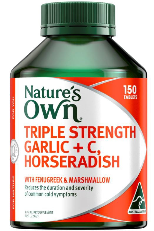 NATURES OWN TAB TRIPLE STRNGTH GARLIC + VIT C HORSERADISH