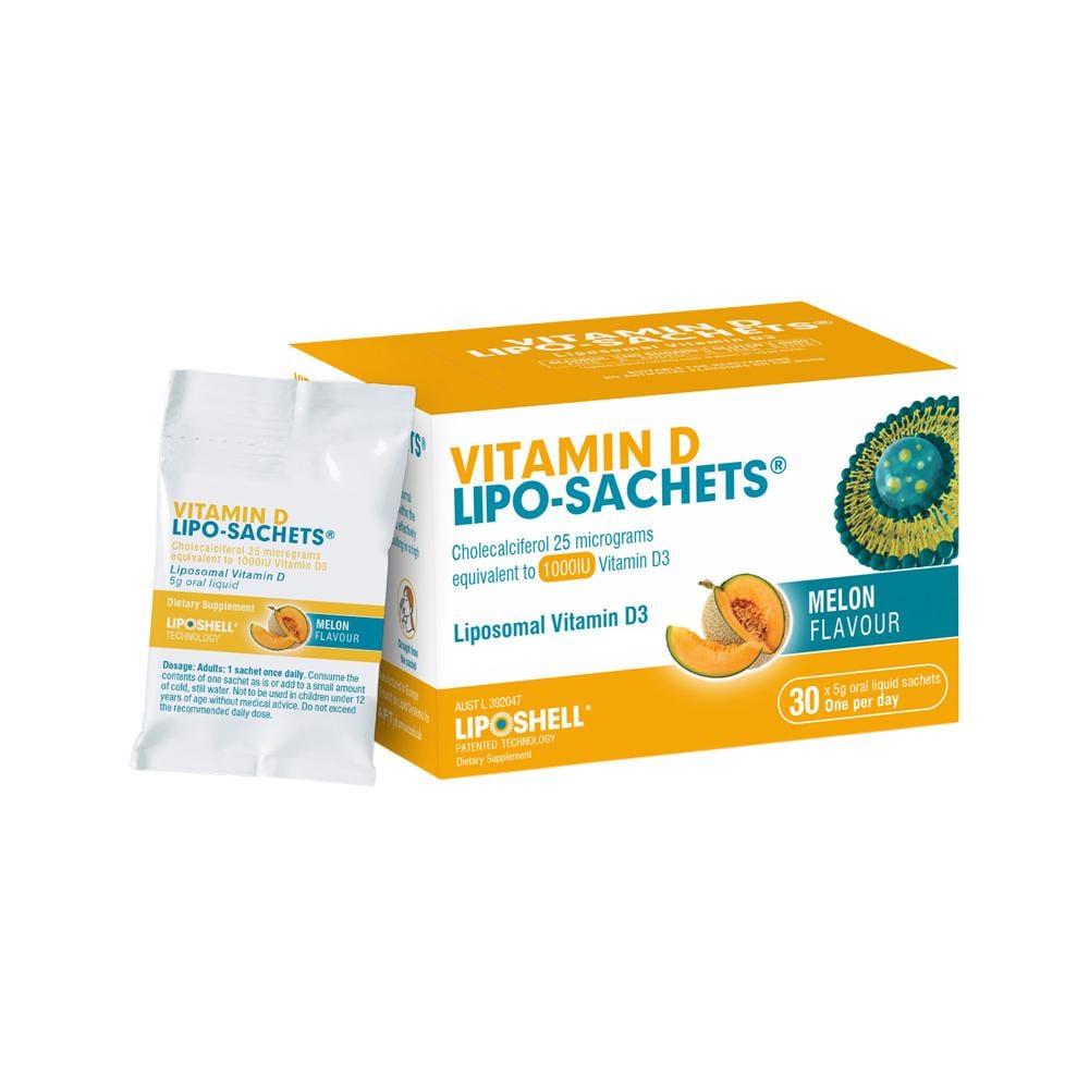 Lipo-Sachets Vitamin D Melon Oral Liquid Sachets 5g x 30 Pack
