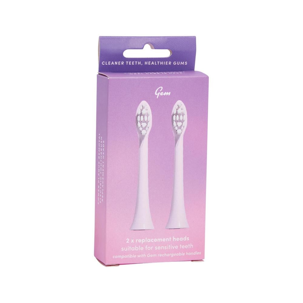 GEM TOOTHBRUSH ELECTRIC REPLACEMENT HEADS ROSE X 2 PK