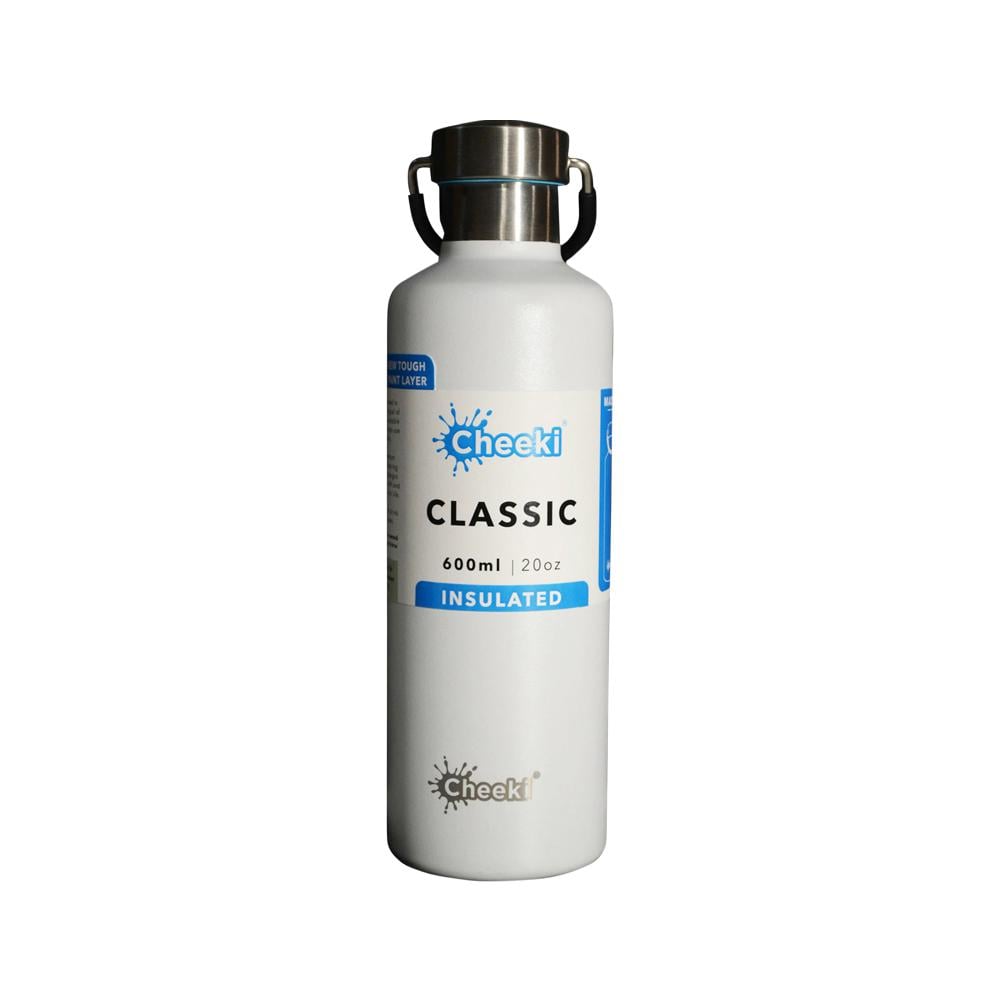CHEEKI INSULATED BOTTLE CLASSIC WHITE 600ML