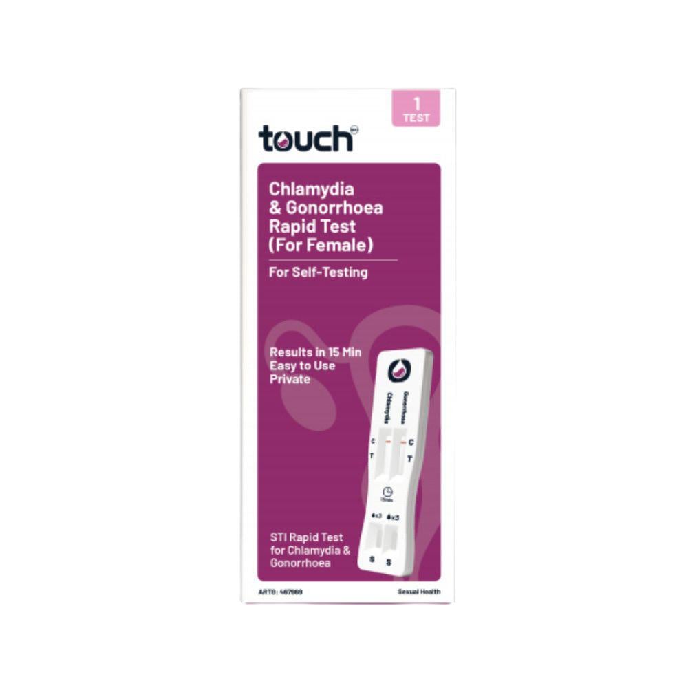 TOUCH BIO SELF TEST KIT - CHLAMYDIA GONORRHOEA RAPID TEST FEMALE x 1 TEST