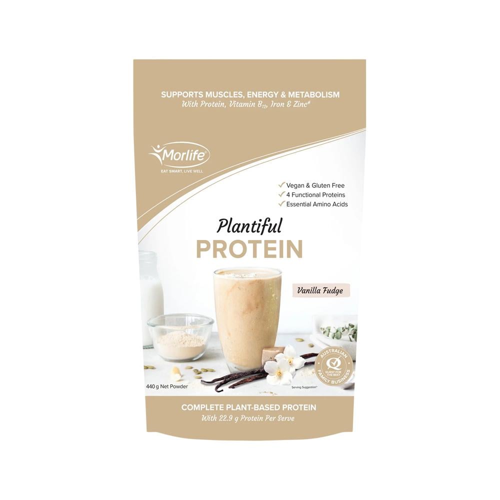 MORLIFE PLANTIFUL PROTEIN VANILLA FUDGE 440G
