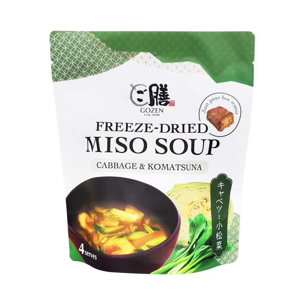 GOZEN MISO SOUP FREEZE-DRIED CABBAGE & KOMATSUNA X 4 SERVES