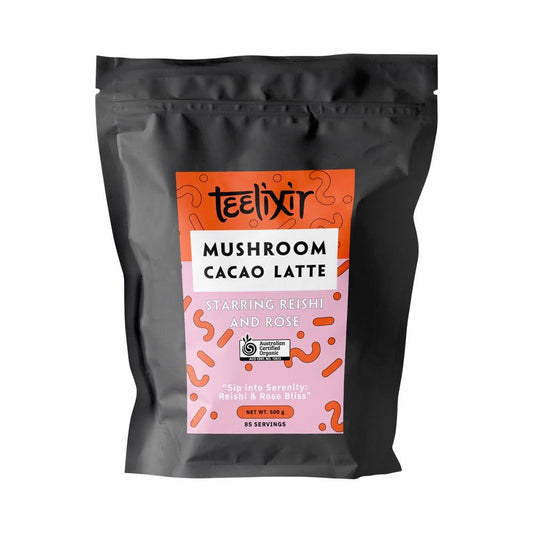 TEELIXIR ORGANIC MUSHROOM CACAO LATTE (STARRING REISHI AND ROSE) 500G