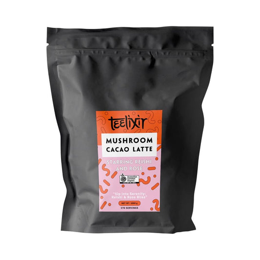 TEELIXIR ORGANIC MUSHROOM CACAO LATTE (STARRING REISHI AND ROSE) 1000G