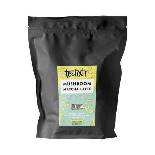 TEELIXIR ORGANIC MUSHROOM MATCHA LATTE (STARRING LIONS MANE AND PEPPERMINT) 1000G
