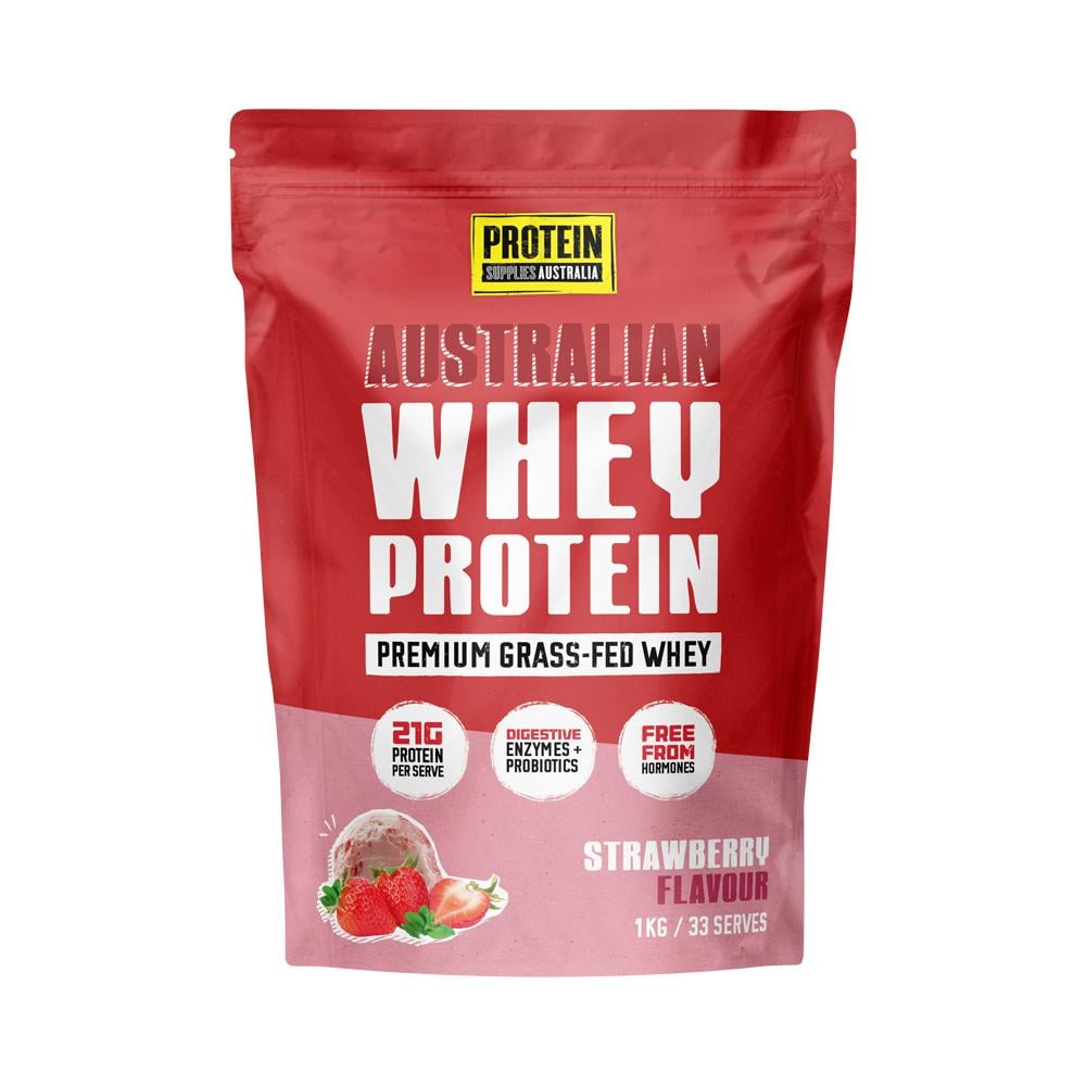 PROTEIN SUPPLIES AUSTRALIA AUSTRALIAN WHEY PROTEIN STRAWBERRY 1KG