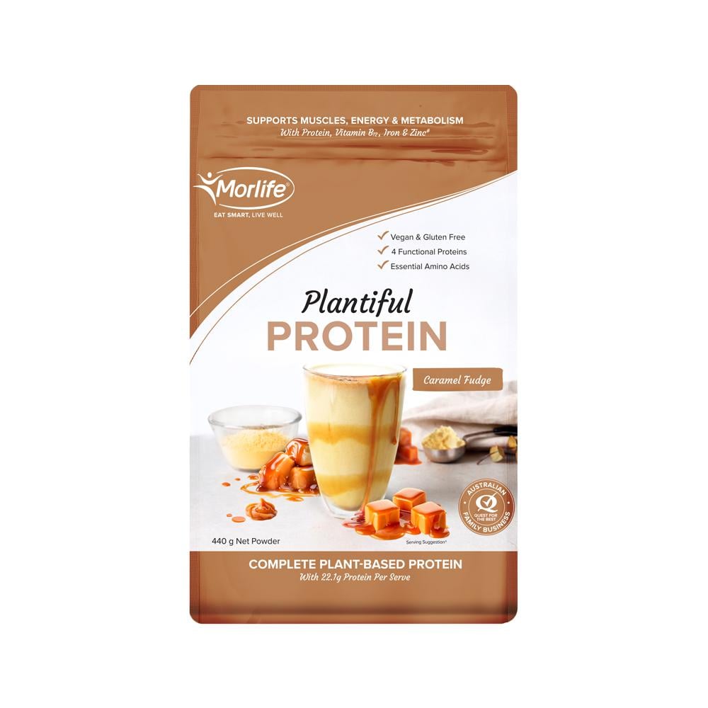 MORLIFE PLANTIFUL PROTEIN CARAMEL FUDGE 440G