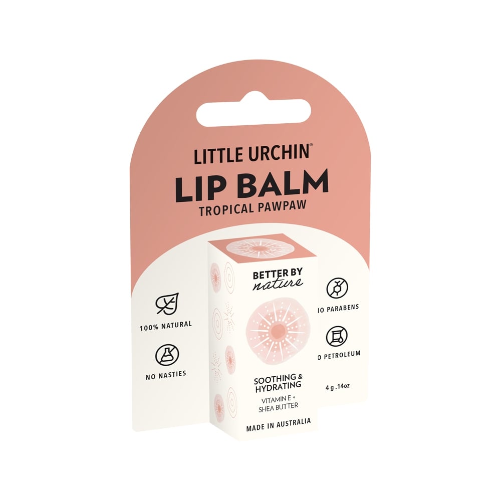 LITTLE URCHIN LIP BALM TROPICAL PAWPAW 4G