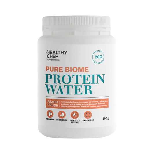 THE HEALTHY CHEF PROTEIN WATER PURE BIOME PEACH CRUSH 600G