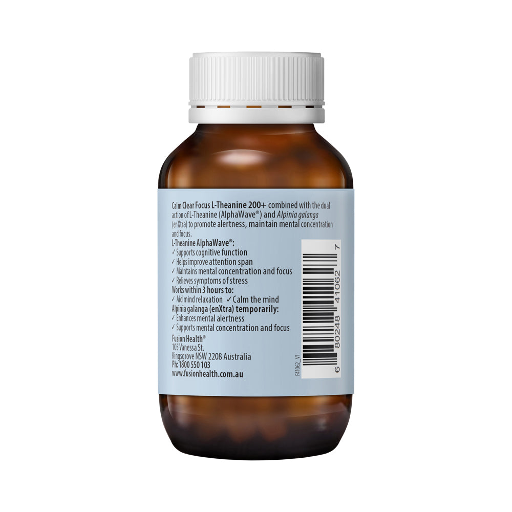 FUSION HEALTH CALM CLEAR FOCUS L-THEANINE 200+ 30T