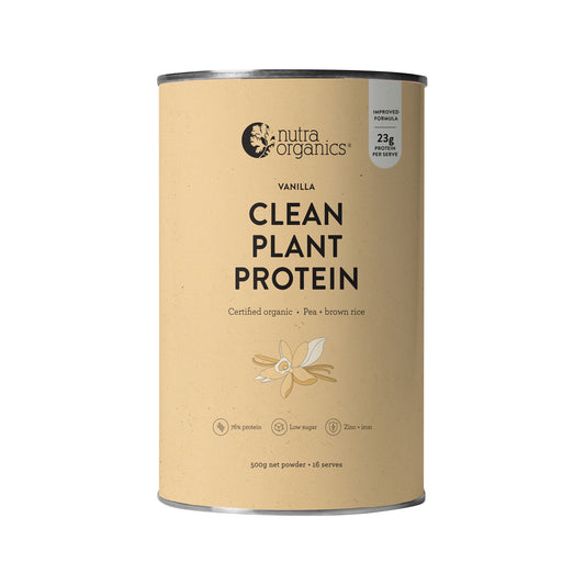 NUTRA ORGANICS CLEAN PLANT PROTEIN VANILLA 500G