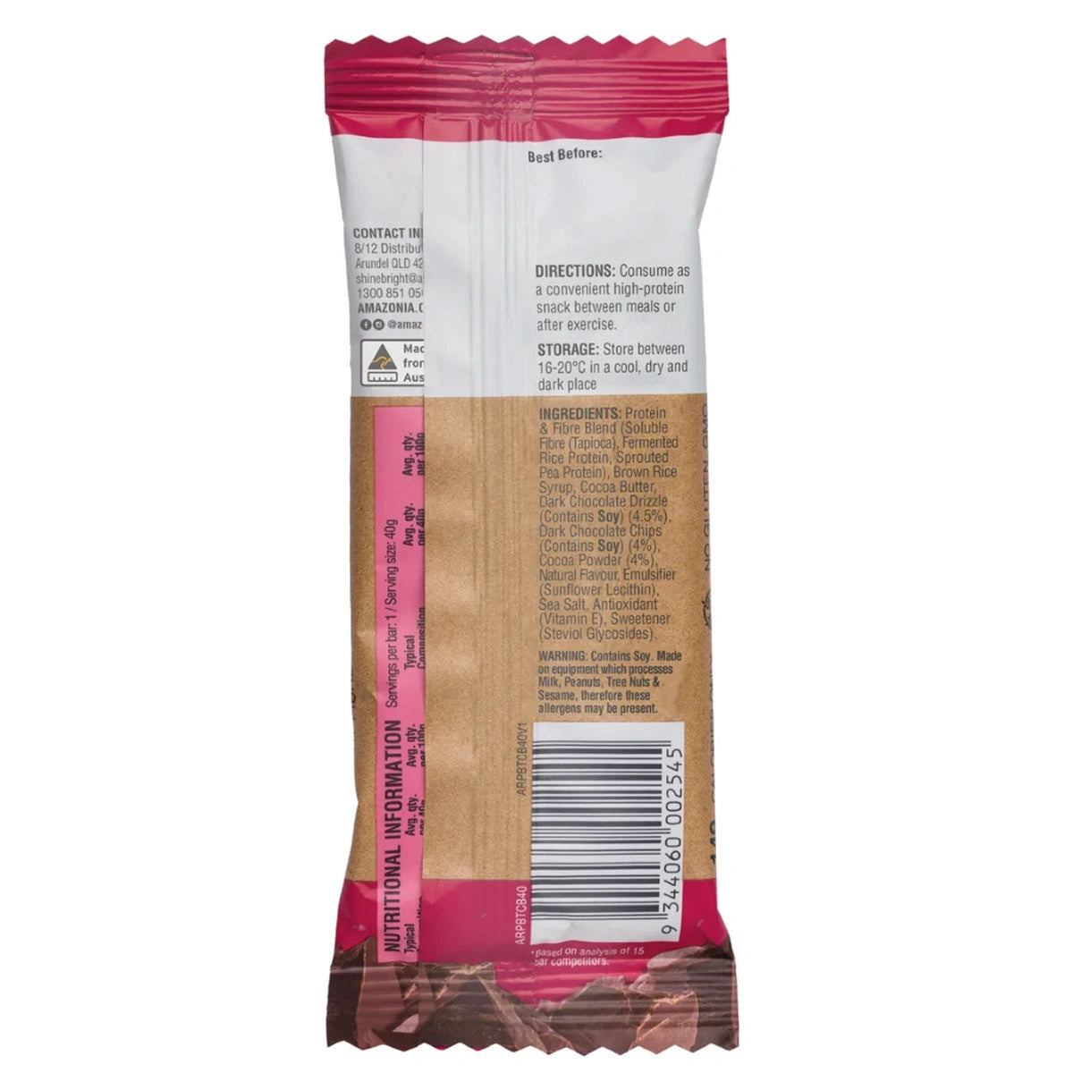 Raw Protein Bar Triple Choc Brownie 40g