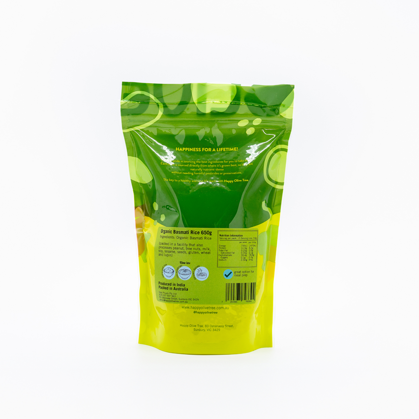 Organic Basmati Rice 650g