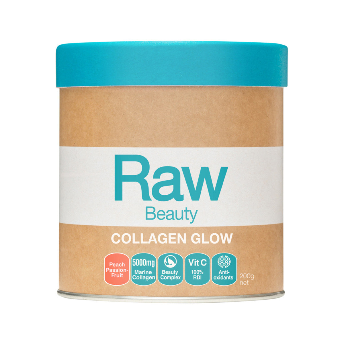 AMAZONIA RAW Beauty Collagen Glow Peach Passionfruit 200g