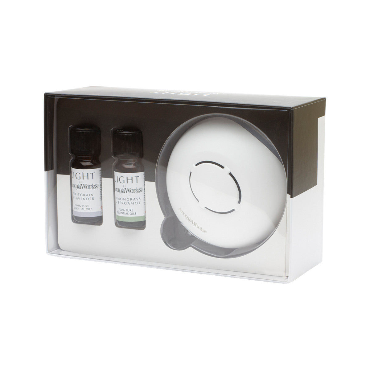 AROMAWORKS LIGHT Gift Set USB Aroma Diffuser with Essential Oil Duo (Petitgrain & Lavender & Lemongrass & Bergamot)