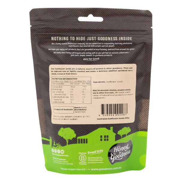 Australian Sunflower Seeds 200g