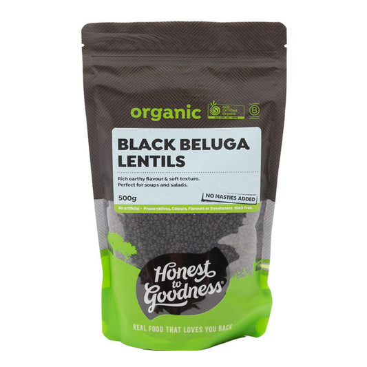 Honest to Goodness Organic Black Beluga Lentils 500g