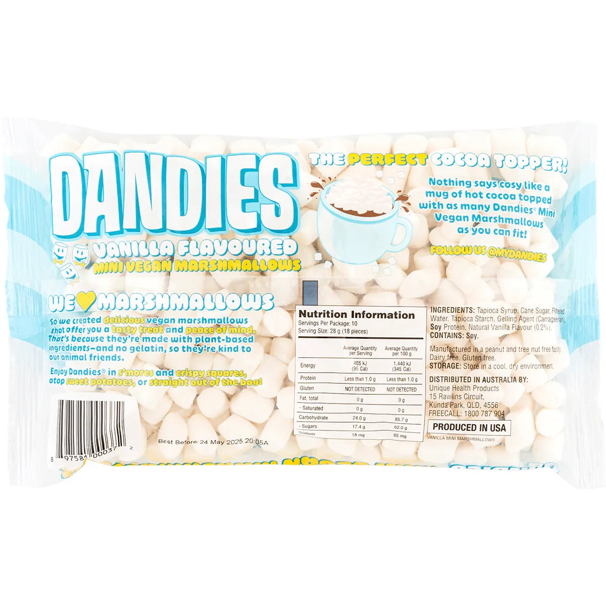 Dandies Vegan Vanilla Marshmallows Mini Size 283g