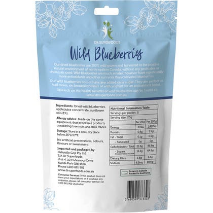 Dried Wild Blueberries 125g