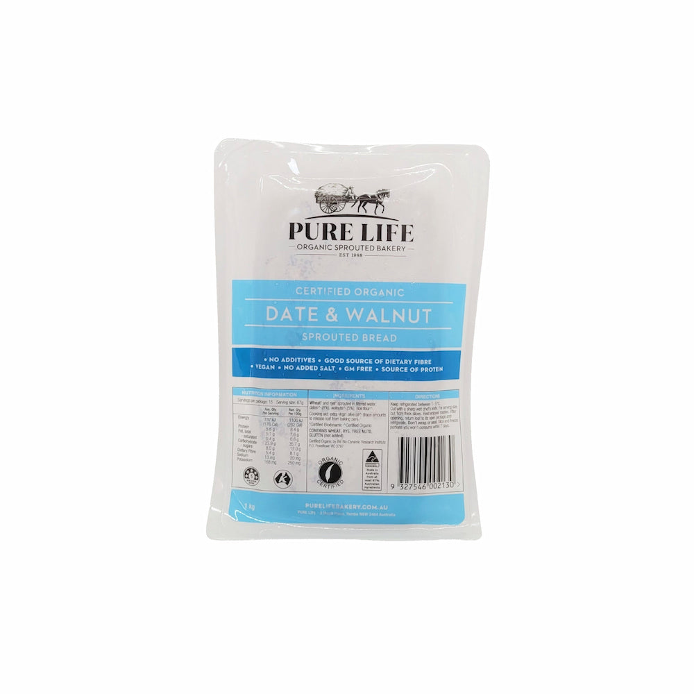 Date and Walnut Organic Sprouted Loaf 1 kg
