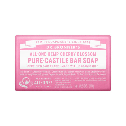 Dr. Bronner's Pure-Castile Bar Soap (Hemp All-One) Cherry Blossom 140g