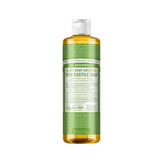 Dr. Bronner's Pure-Castile Soap Liquid (Hemp 18-in-1) Green Tea 473ml