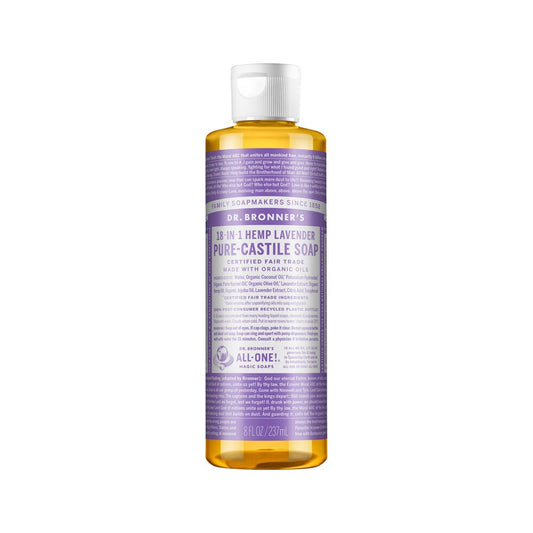 Dr. Bronner's Pure-Castile Soap Liquid (Hemp 18-in-1) Lavender 237ml