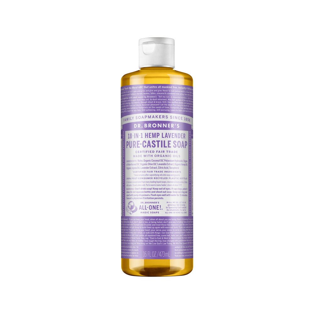 Dr. Bronner's Pure-Castile Soap Liquid (Hemp 18-in-1) Lavender 473ml