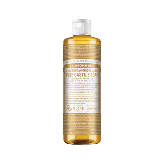 Dr. Bronner's Pure-Castile Soap Liquid (Hemp 18-in-1) Sandalwood Jasmine 473ml