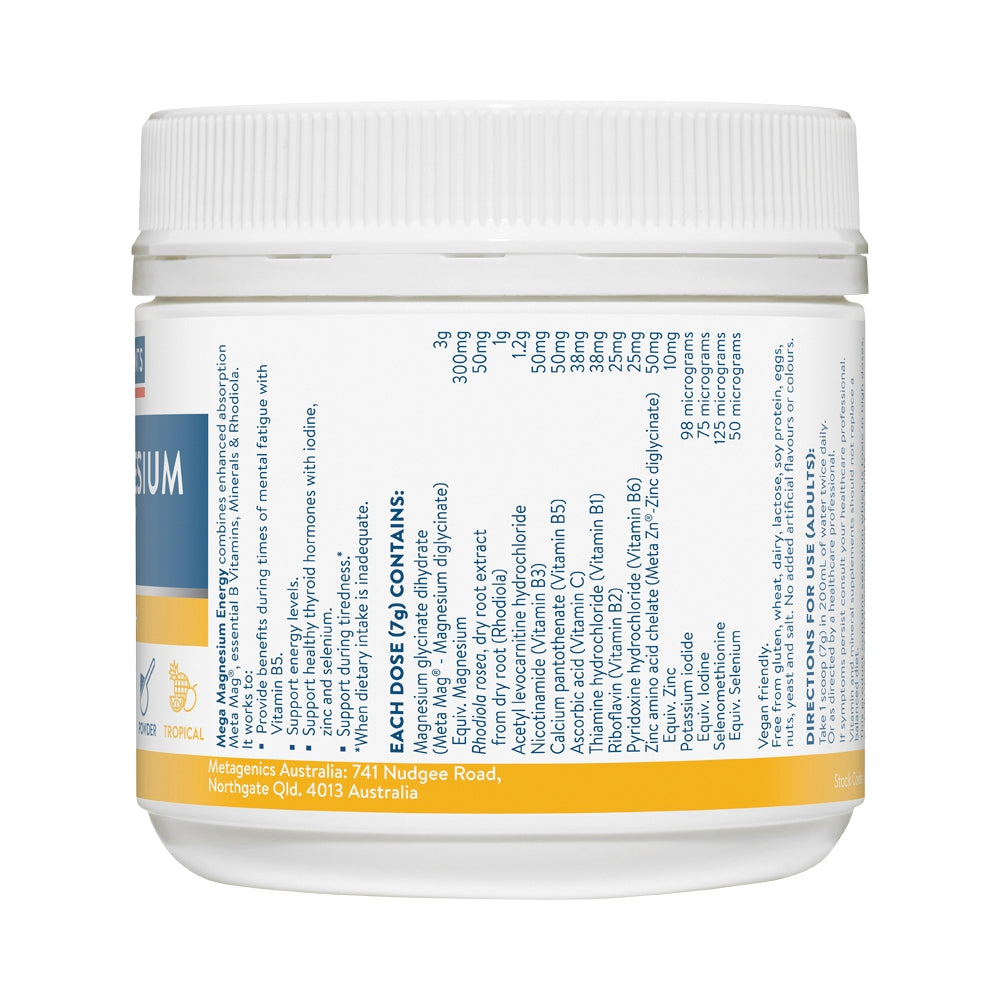 ETHICAL NUTRIENTS MEGA MAGNESIUM ENERGY TROPICAL 140G