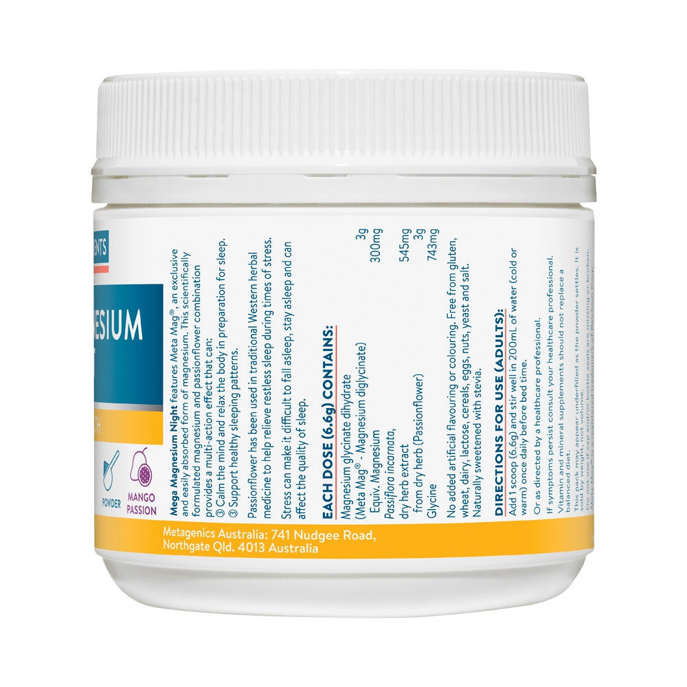 ETHICAL NUTRIENTS MEGA MAGNESIUM NIGHT MANGO PASSION 126G