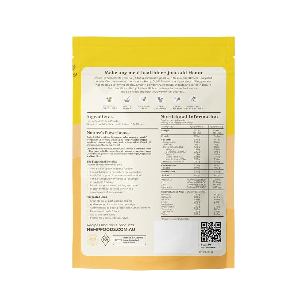 HEMP FOODS AUSTRALIA ORGANIC HEMP GOLD PROTEIN 210G