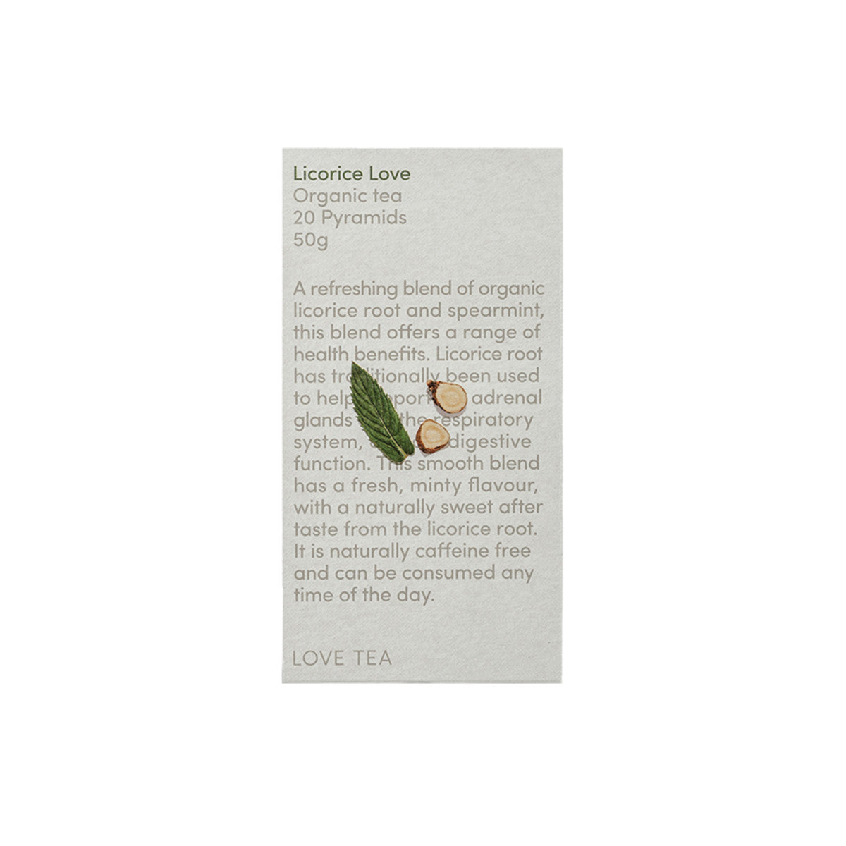 Organic Licorice Love Tea x 20 Pyramids