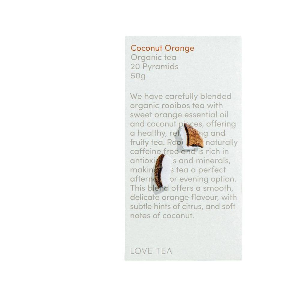 Love Tea Organic Coconut Orange Tea x 20 Pyramids