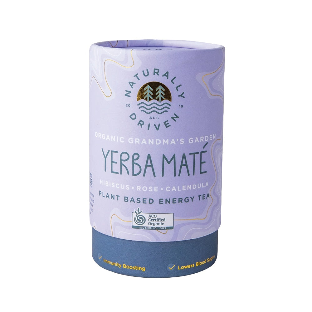 Naturally Driven Organic Yerba Mate Tea Grandma's Garden (Hibiscus, Rose & Calendula) 60g