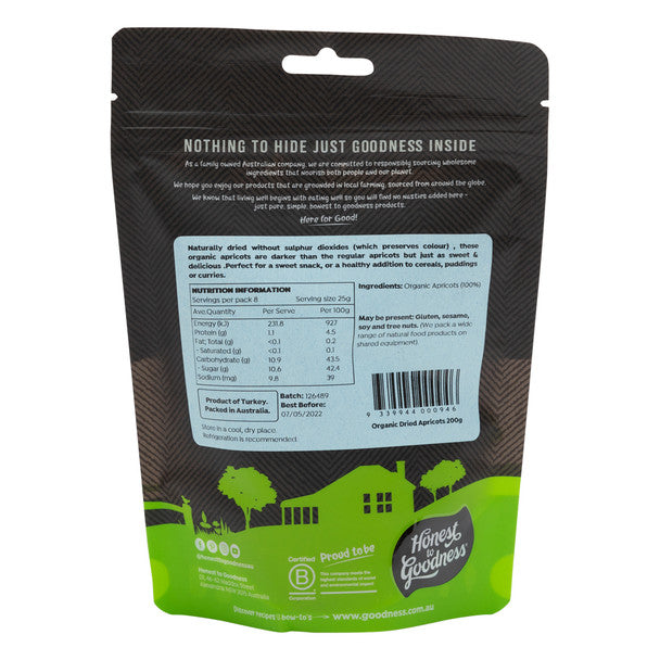Organic Dried Apricots 200g