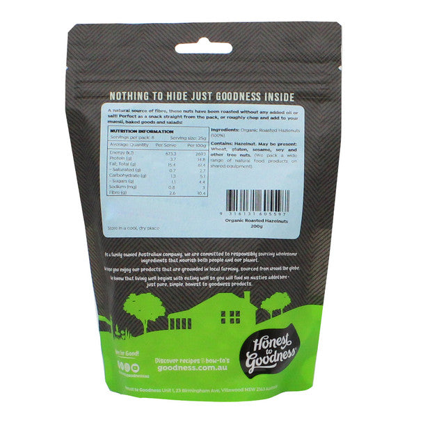 Organic Roasted Hazelnuts 200g
