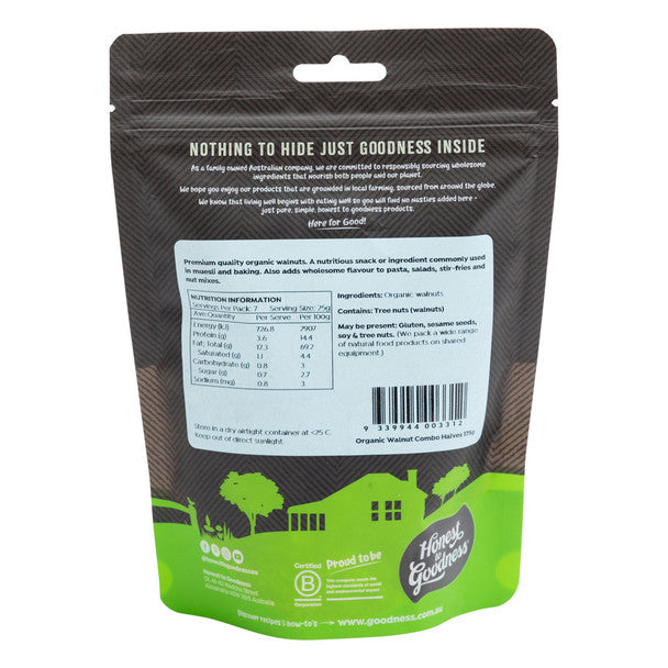 Organic Walnuts - Premium Halves & Pieces 175g