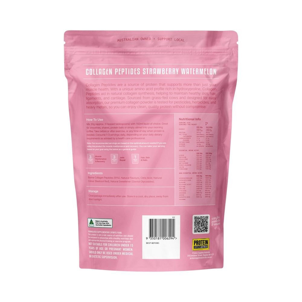 PROTEIN SUPPLIES AUSTRALIA GRASS FED COLLAGEN STRAWBERRY WATERMELON 1KG