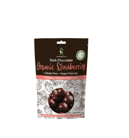 Strawberries Organic Dark Chocolate 125g