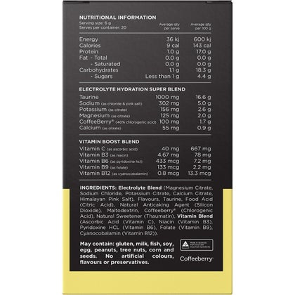 Hydrate Electrolytes No Added Sugar Lemon Lime 20x6g