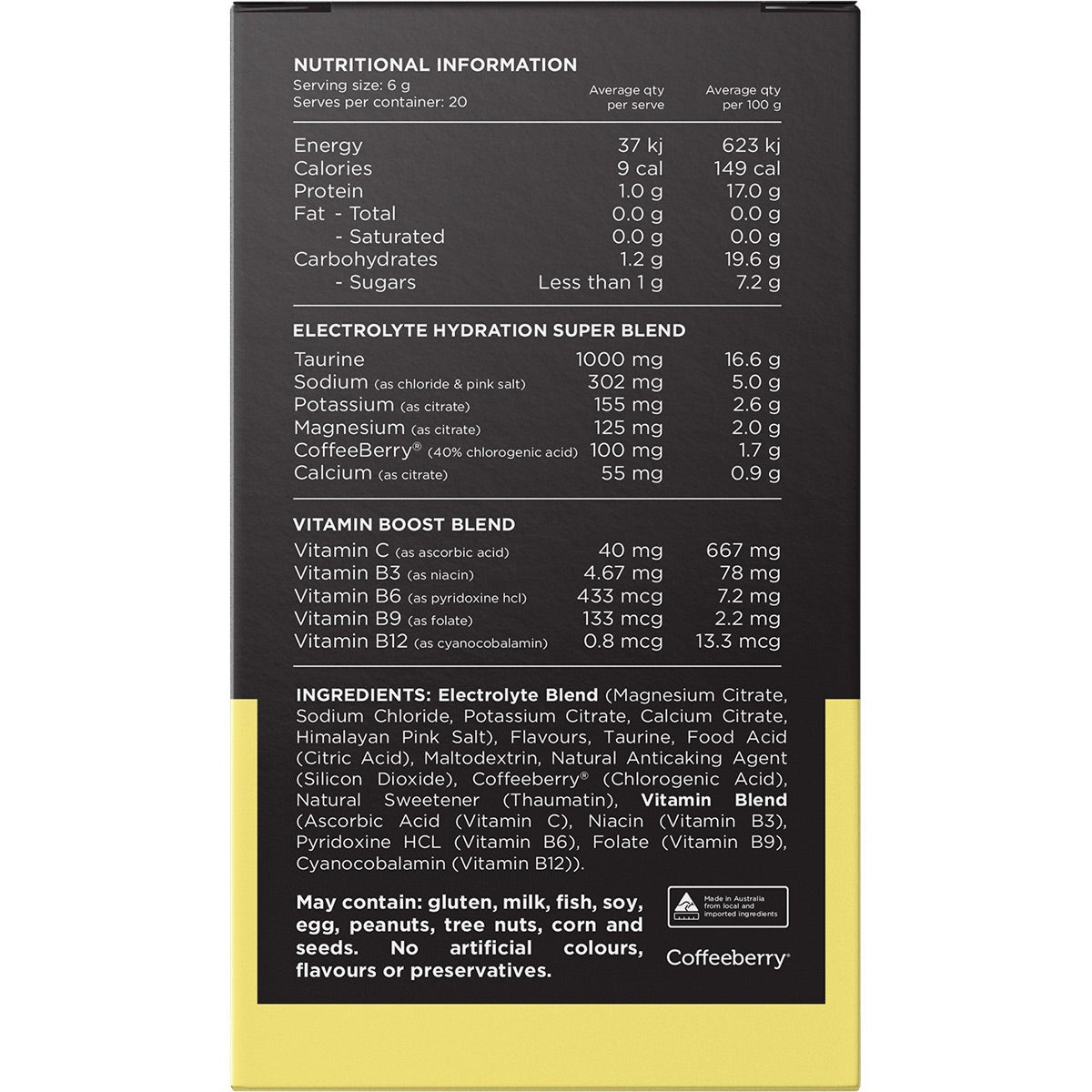 Hydrate Electrolytes No Added Sugar Kiwi Watermelon 20x6g
