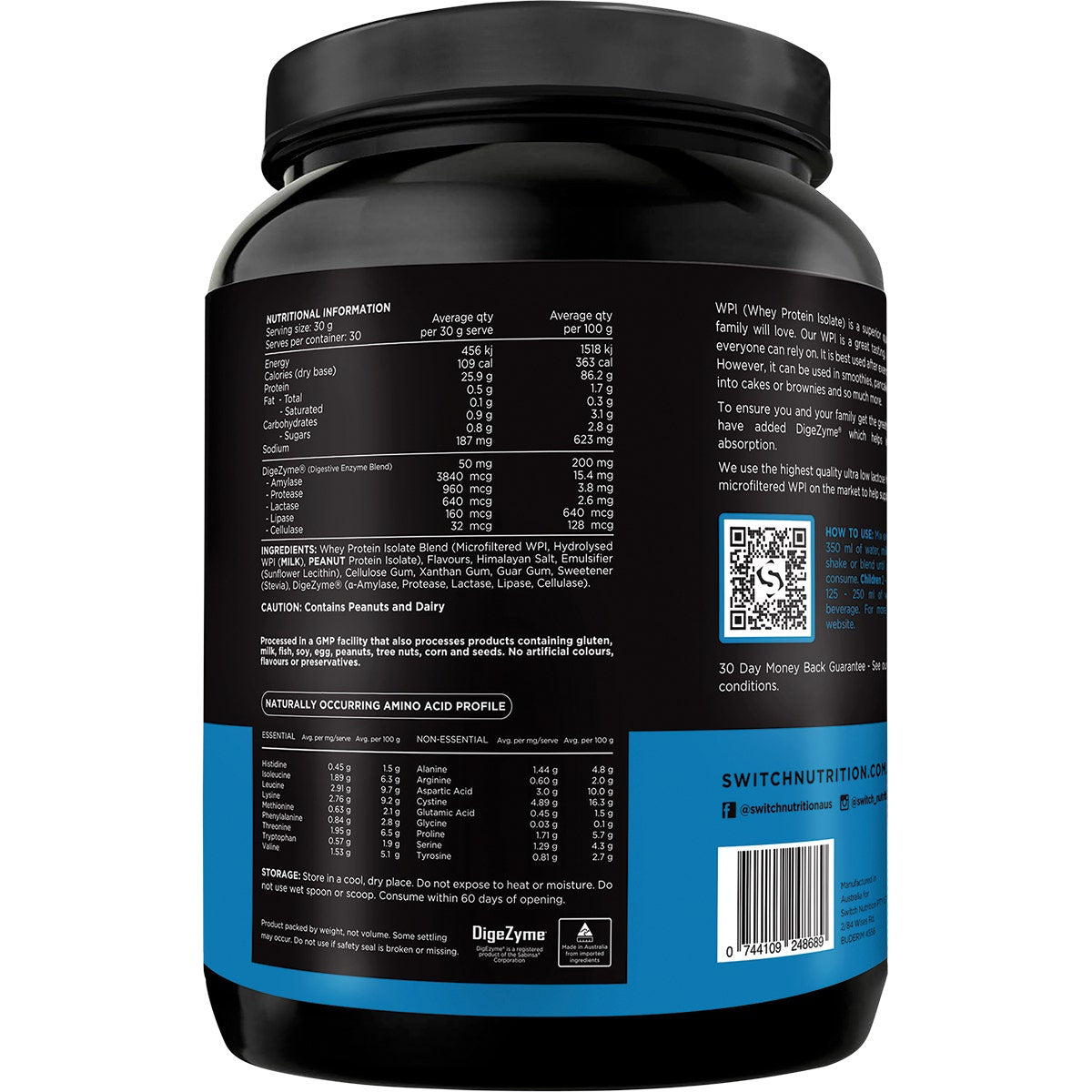 WPI Premium Whey Protein Isolate Peanut Brittle 900g