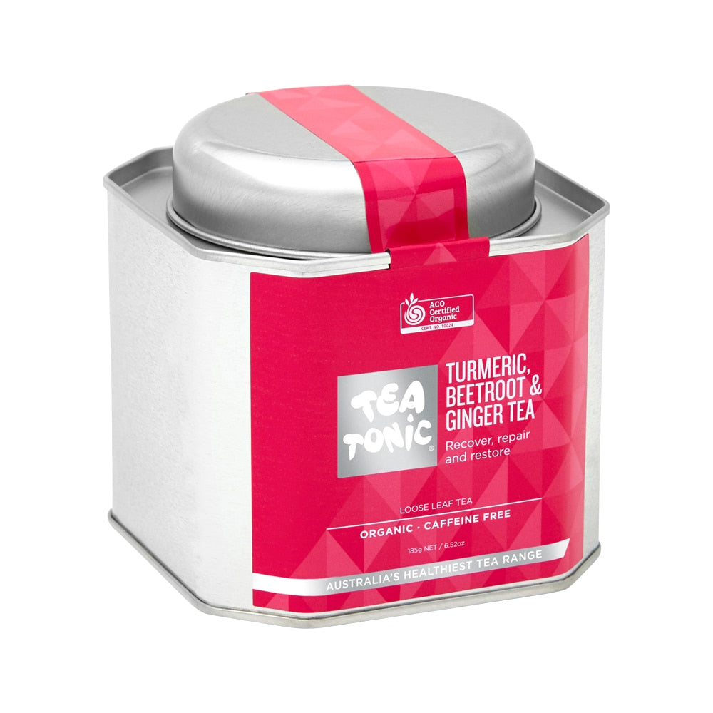 Tea Tonic Organic Turmeric Beetroot & Ginger Tea Caddy Tin 185g
