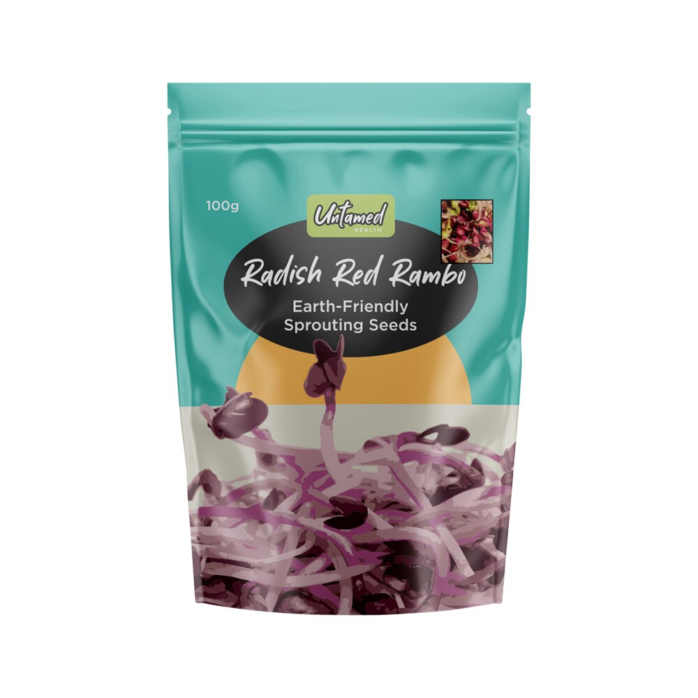 Untamed Health Earth-Friendly Sprouting Seeds Red Radish Rambo 100g