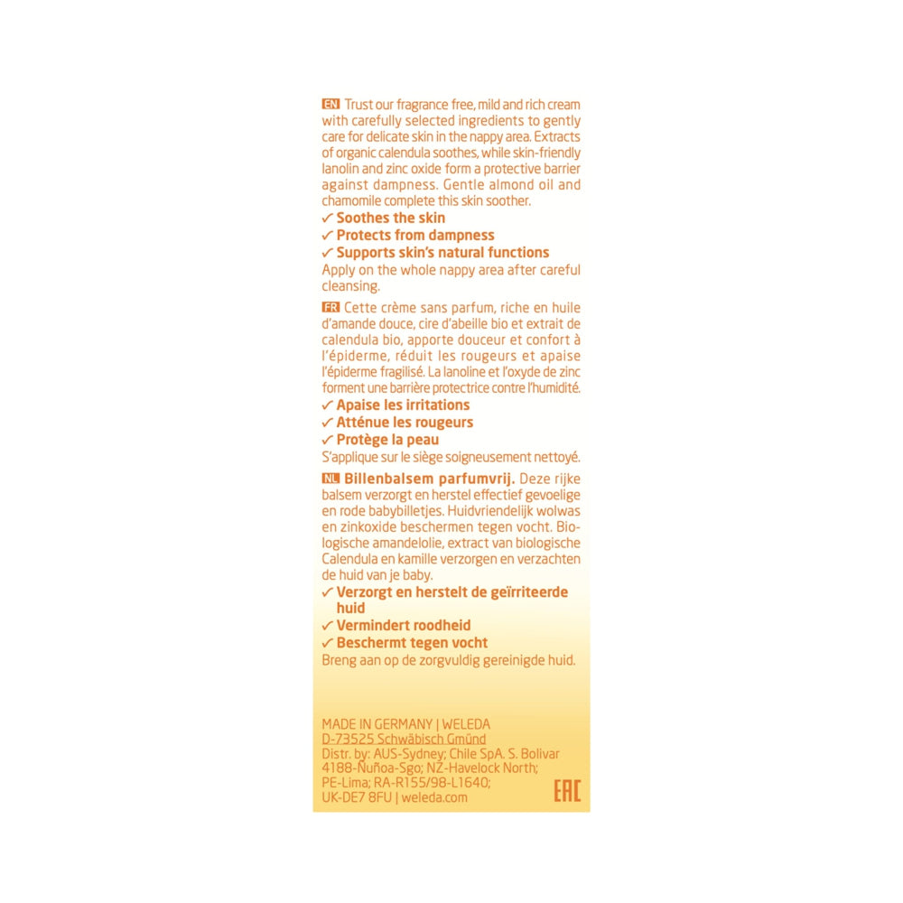 WELEDA BABY NAPPY CHANGE CREAM FRAGRANCE FREE 75ML