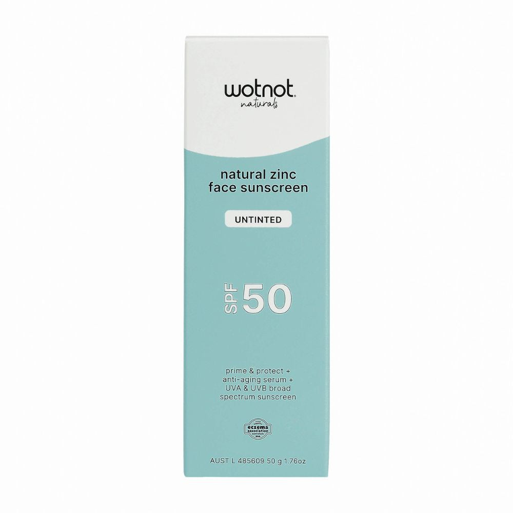 WOTNOT FACE SUNSCREEN NATURAL ZINC SPF50 UNTINTED 50G