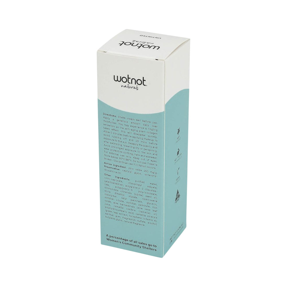 WOTNOT FACE SUNSCREEN NATURAL ZINC SPF50 UNTINTED 50G