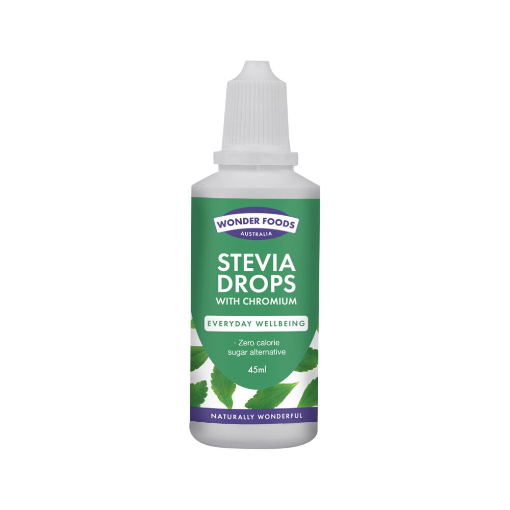 Wonder Foods Organic Stevia Drops with Chromium 45ml
